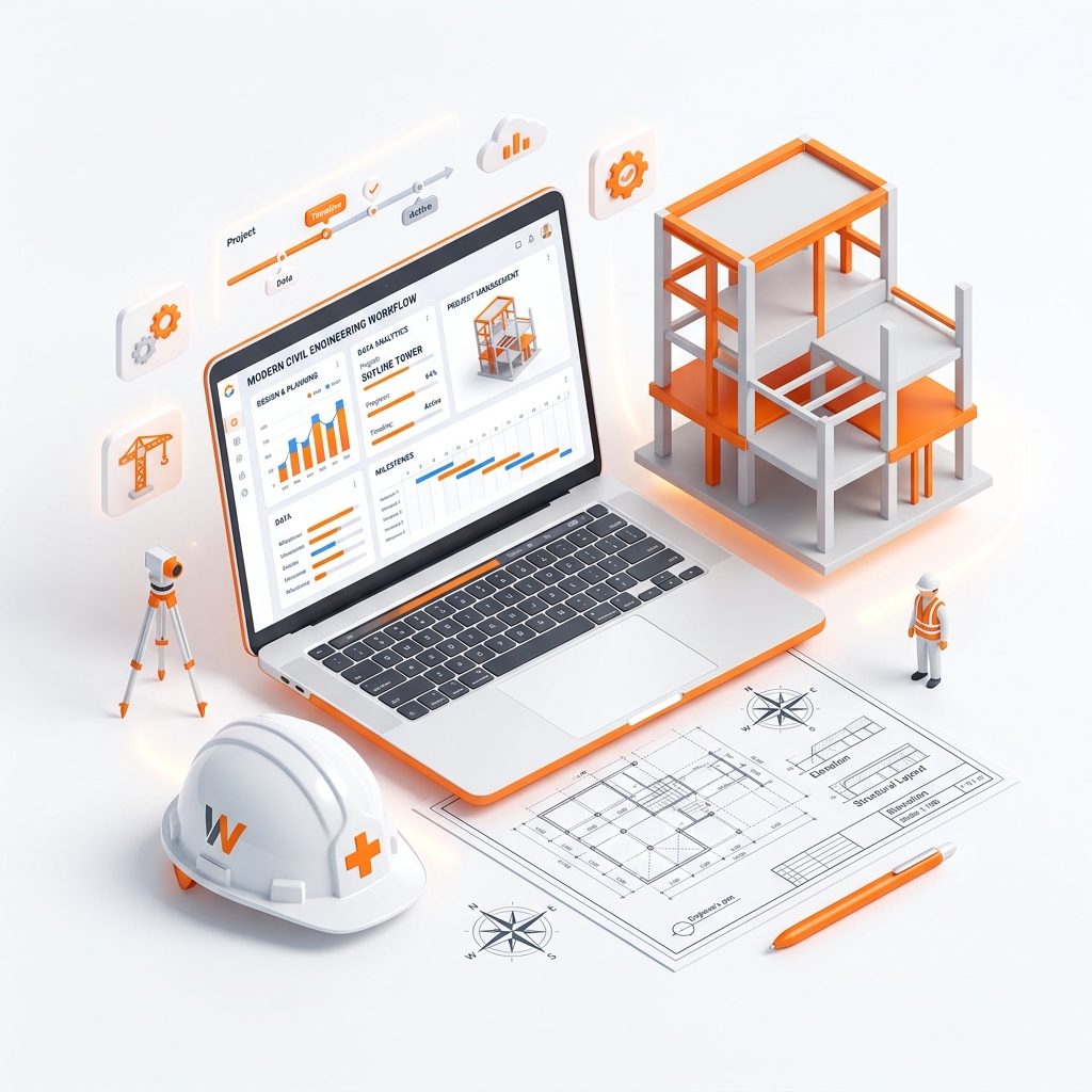 Civil Engineering Isometric Illustration
